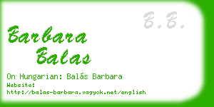barbara balas business card
